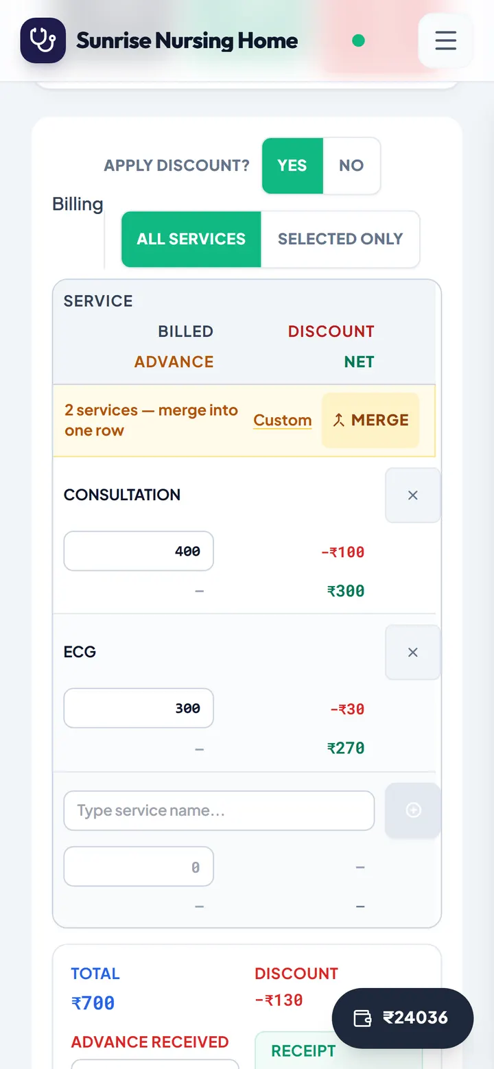 Phone: billing with a discount