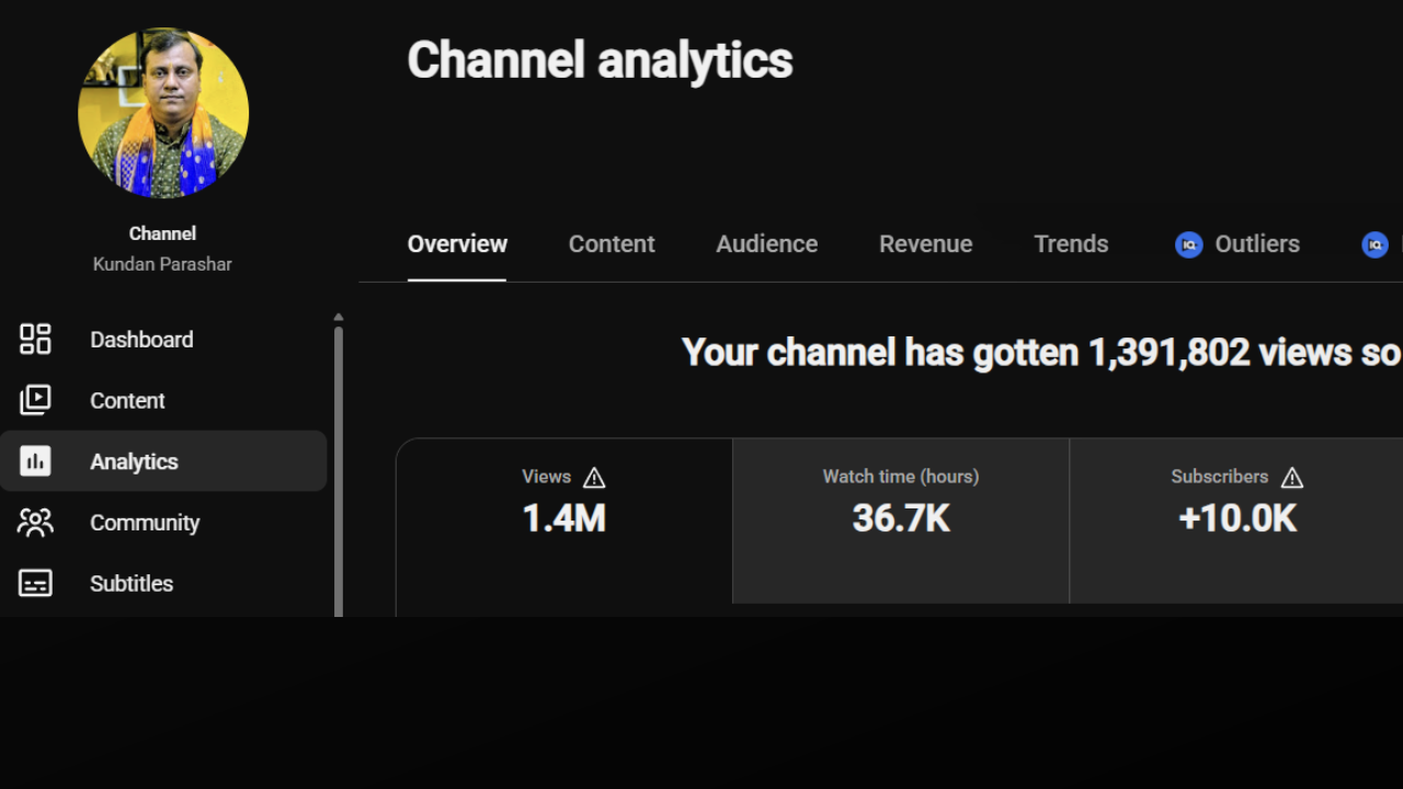 Channel analytics — lifetime